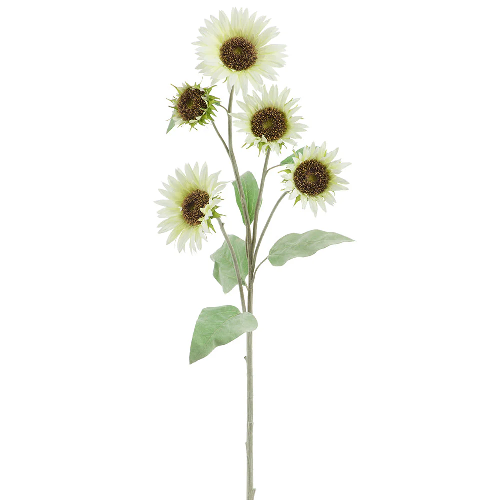 41" Sunflower Silk Flower Stem -White (Pack of 8)