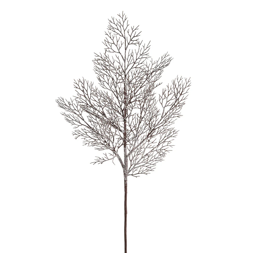 42" Iced Artificial Twig Stem -Brown/Clear (Pack of 6)