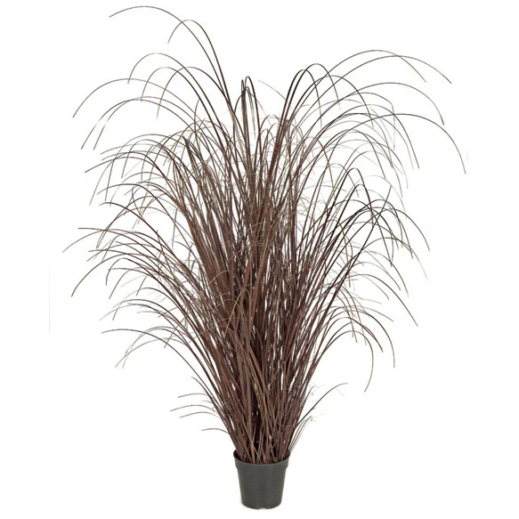 4'2" IFR PVC Onion Grass Artificial Plant w/Pot -Brown (Pack of 2)