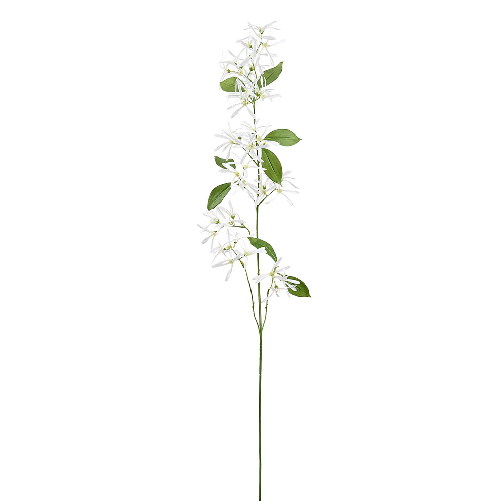 43.5" Fringetree Blossom Silk Flower Stem -White (Pack of 12)