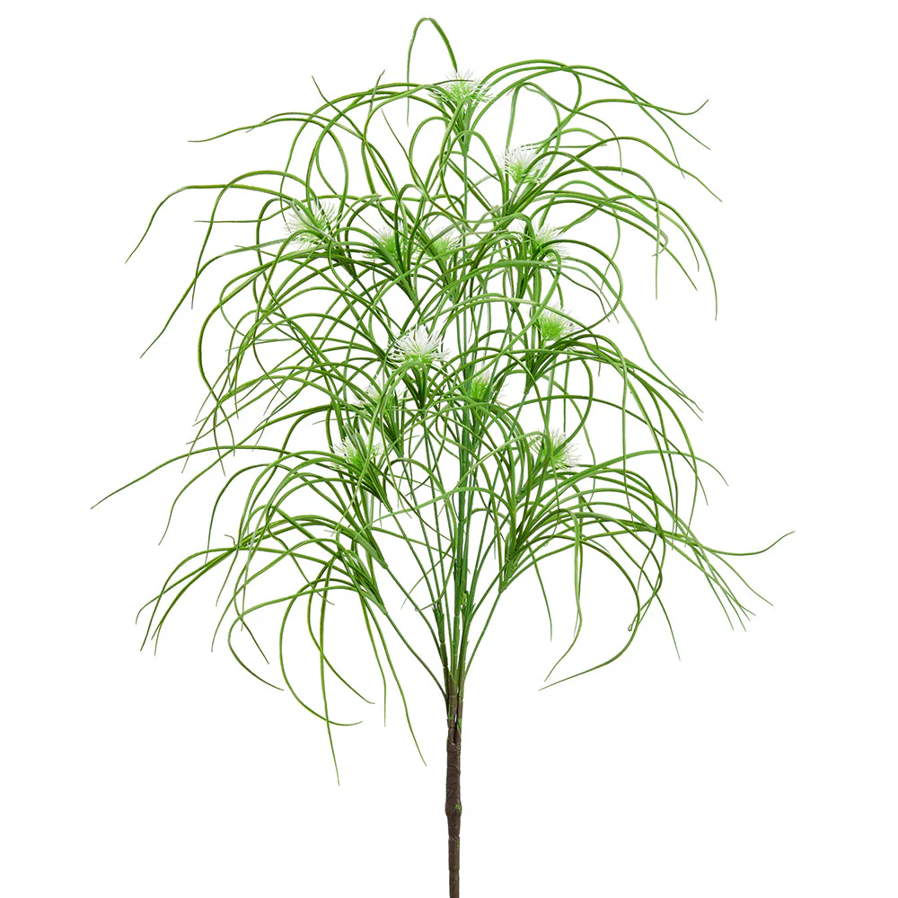 43" Artificial Blooming Onion Grass Leaf Stem -Green/Cream (Pack of 6)