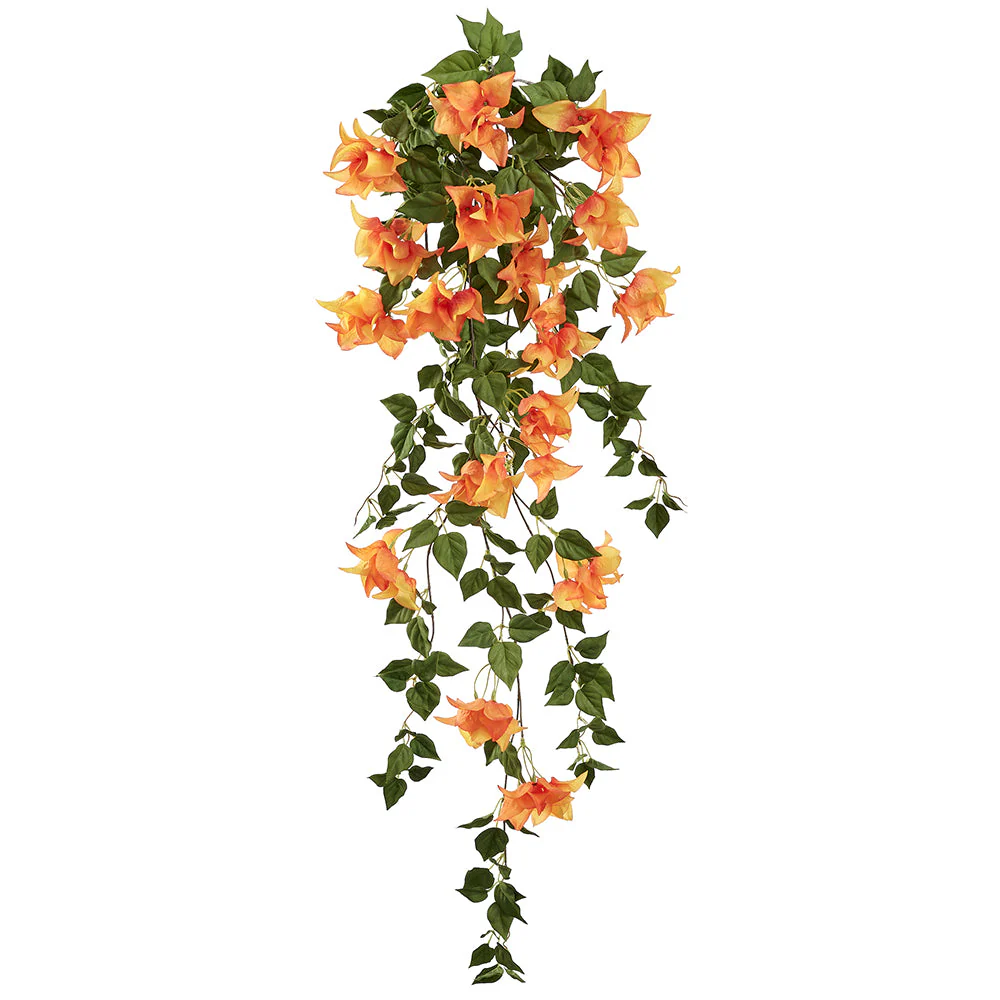 43" Hanging Bougainvillea Silk Flower Bush -Orange (Pack of 12)
