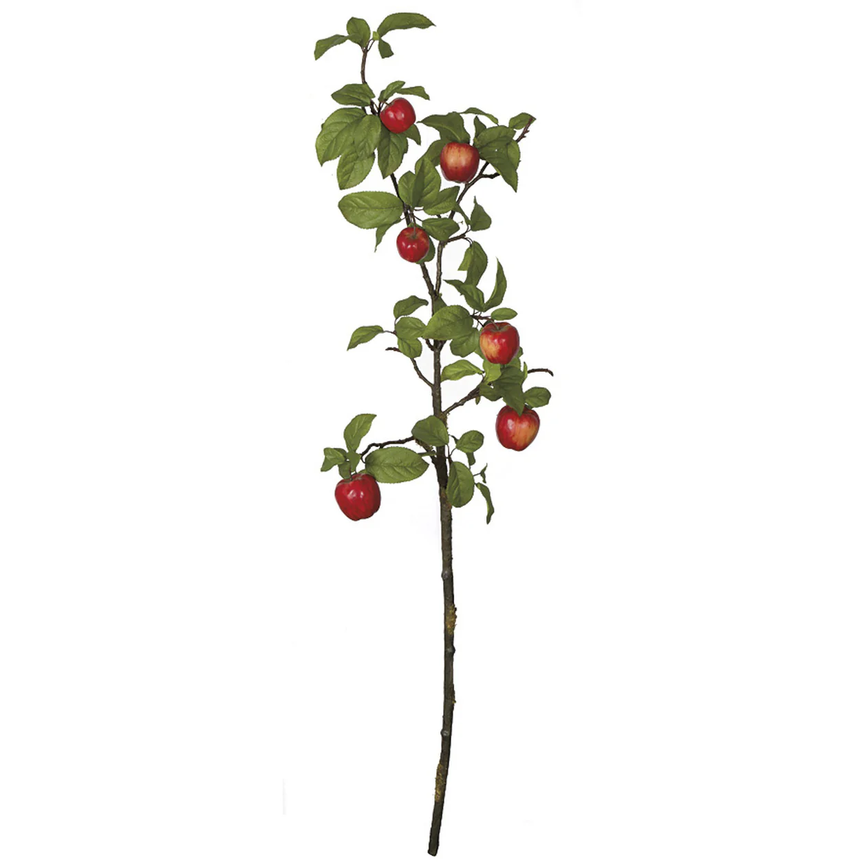 43" Silk Fruiting Apple Leaf Branch Stem -Red/Green (Pack of 6)