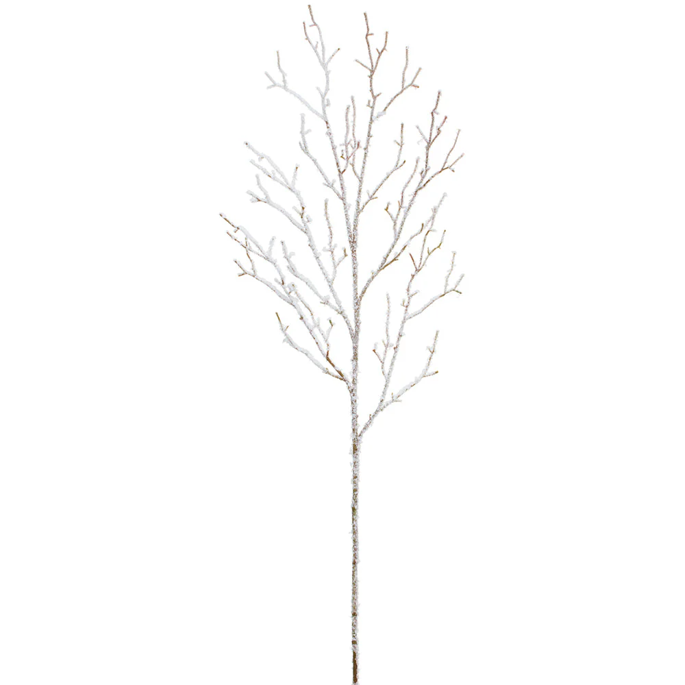 44.5" Flocked Artificial Twig Stem -Gold (Pack of 6)