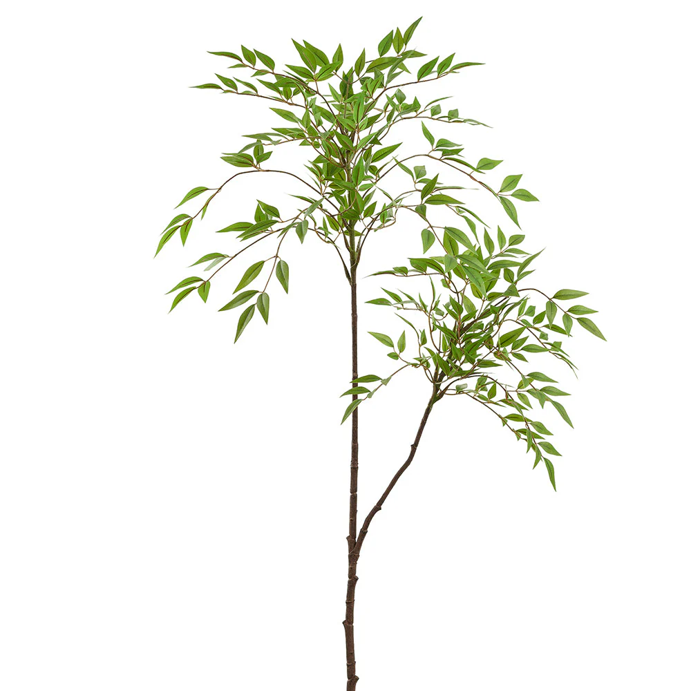 44" Artificial Nandina Leaf Stem -Green (Pack of 6)