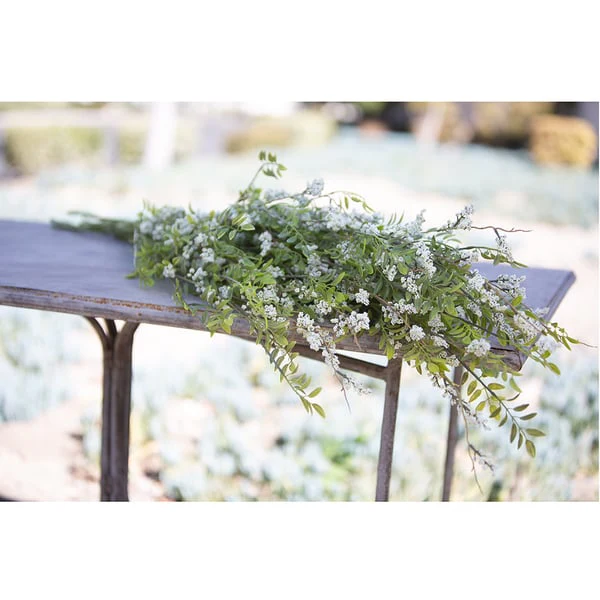 44" Artificial Plastic Leaf & Berry Stem -Cream/Green (Pack of 6) - Image 2