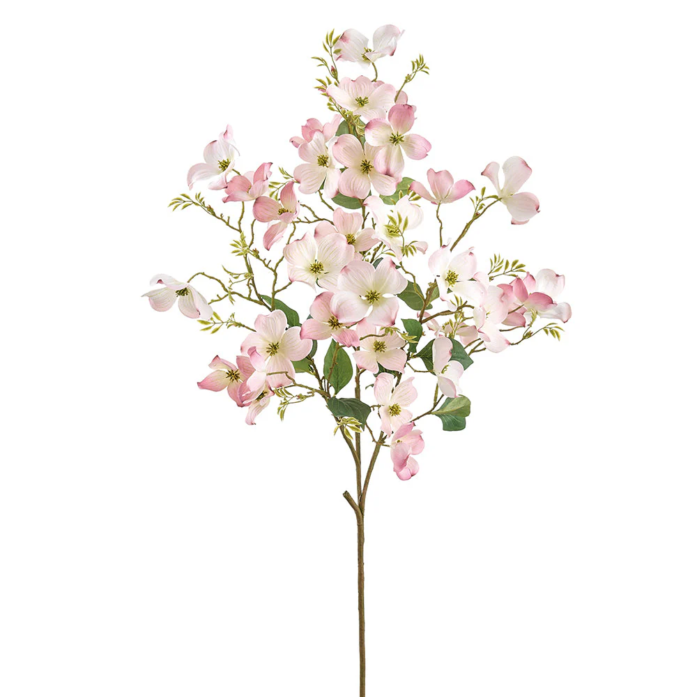 44" Dogwood Blossom Silk Flower Stem -Blush (Pack of 4)