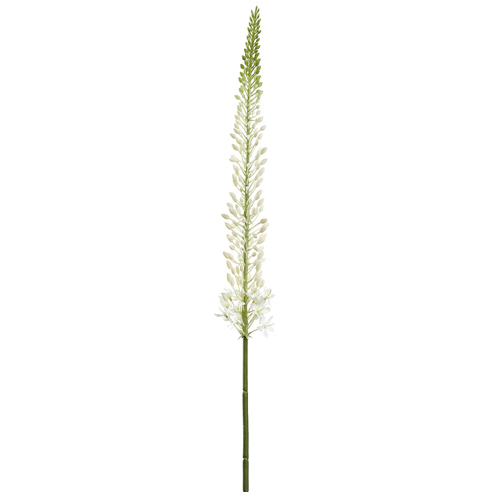 44" Eremurus Foxtail Lily Faux Flower Stem -Cream/Green (Pack of 12)