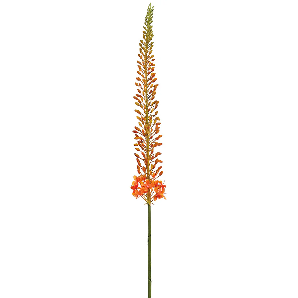 44" Eremurus Foxtail Lily Faux Flower Stem -Orange/Green (Pack of 12)