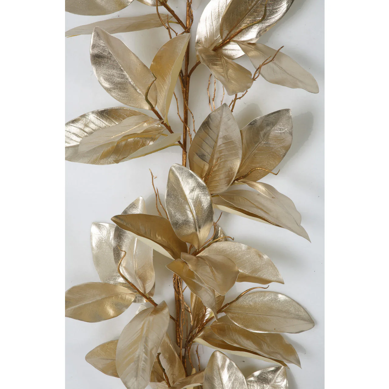4'4" Metallic Artificial Bay Leaf Garland -Light Gold (Pack of 4) - Image 2