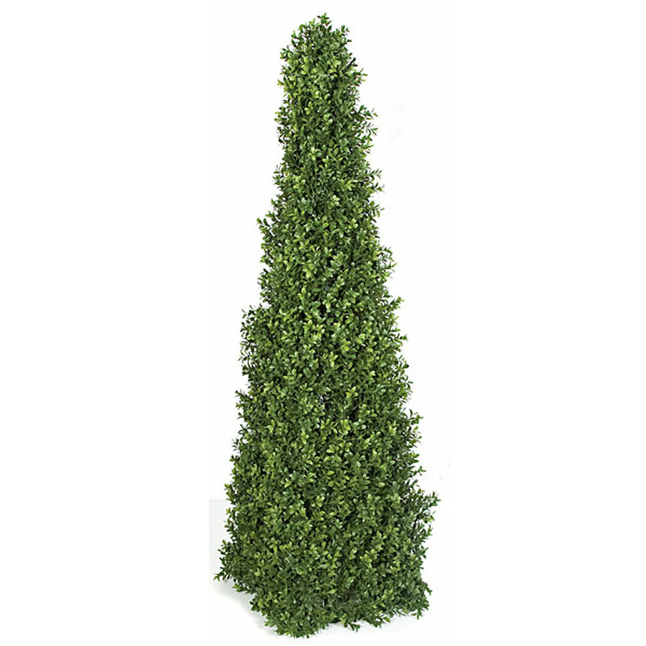 4'4" Outdoor UV-Resistant Artificial Boxwood Pyramid-Shaped Topiary -Green