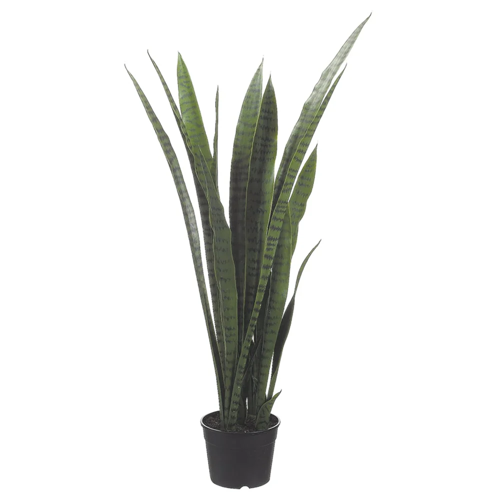 44" Sansevieria Snake Artificial Plant w/Pot -2 Tone Green
