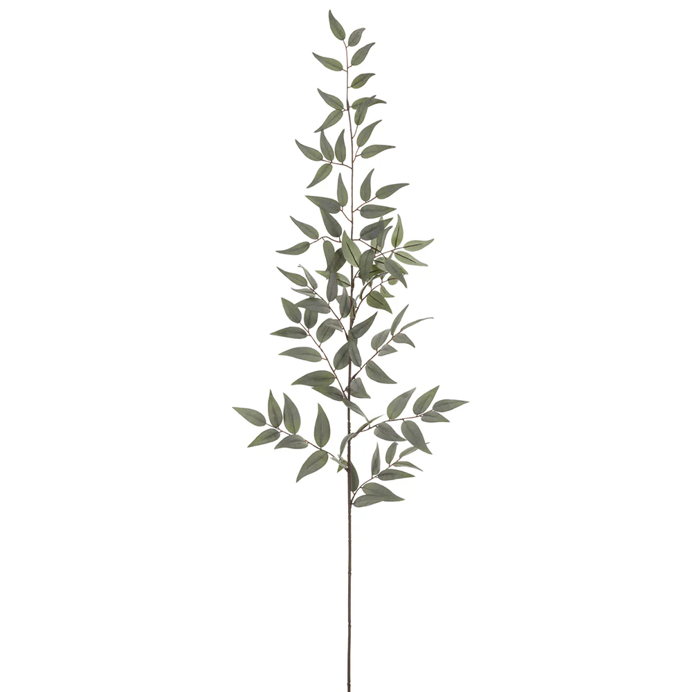 44" Silk Italian Ruscus Leaf Stem -Green/Gray (Pack of 12)