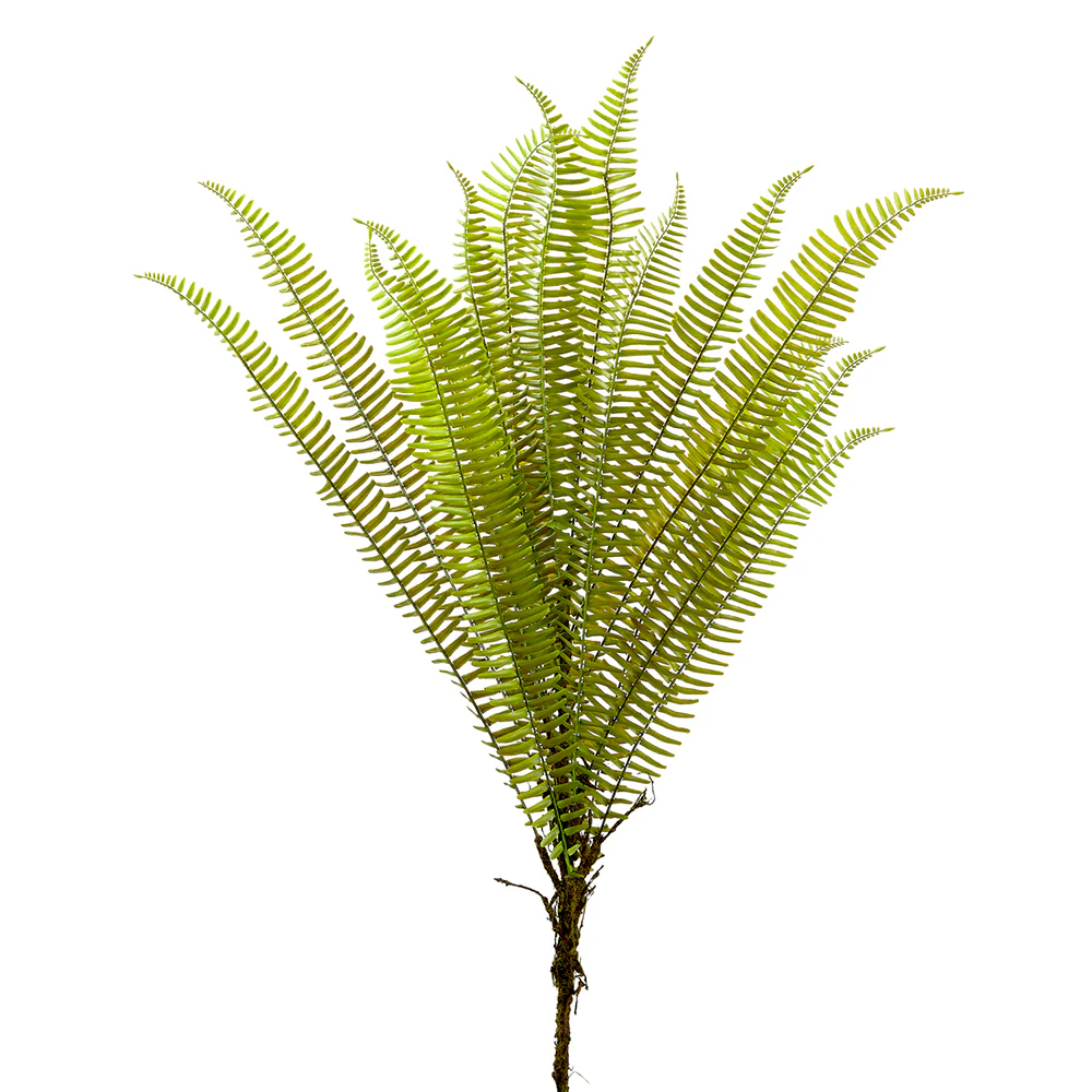 44" Silk Leather Fern Stem -Green (Pack of 12)