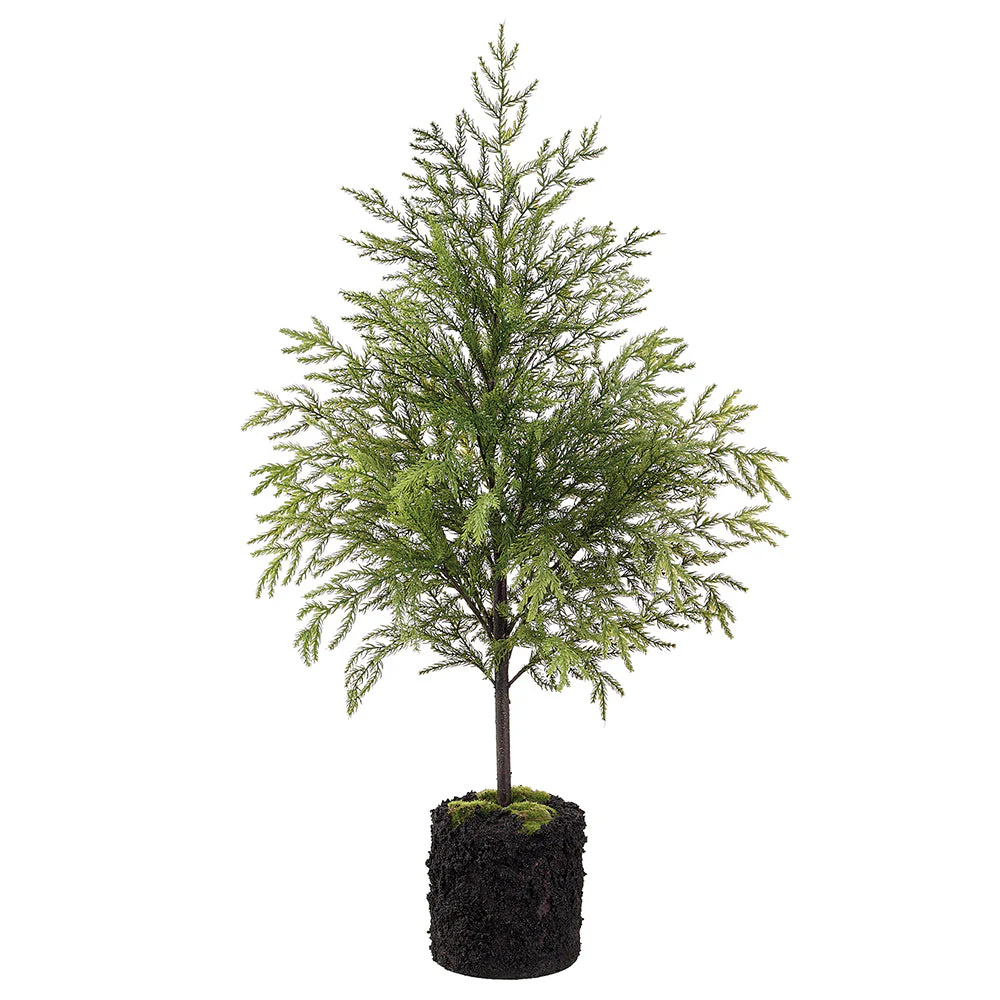 45" Artificial Spruce Tree w/Soil & Moss -Green (Pack of 2)