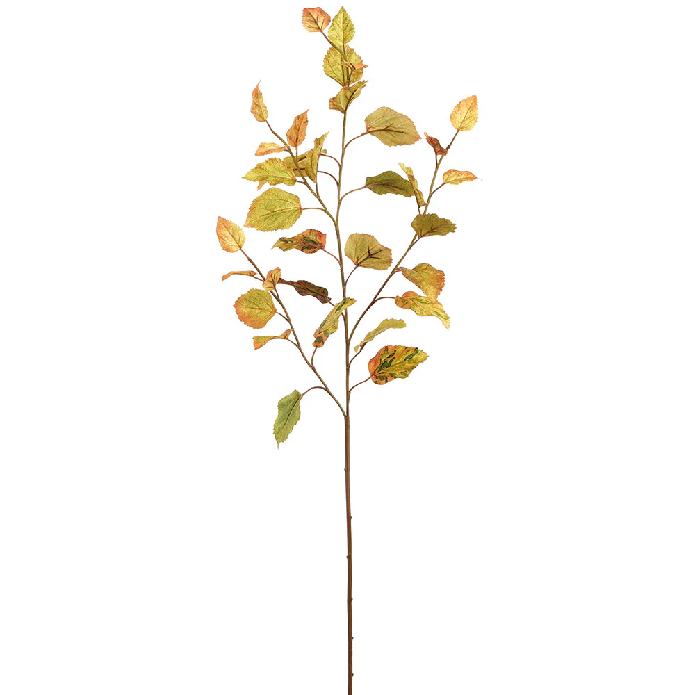 45" Beech Leaf Silk Stem -Green/Mustard (Pack of 12)