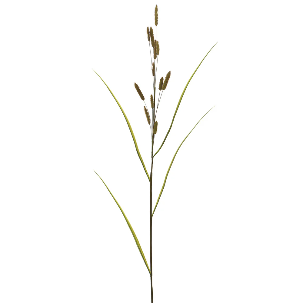 45" Cattail Grass Artificial Flower Stem -Green/Brown (Pack of 12)