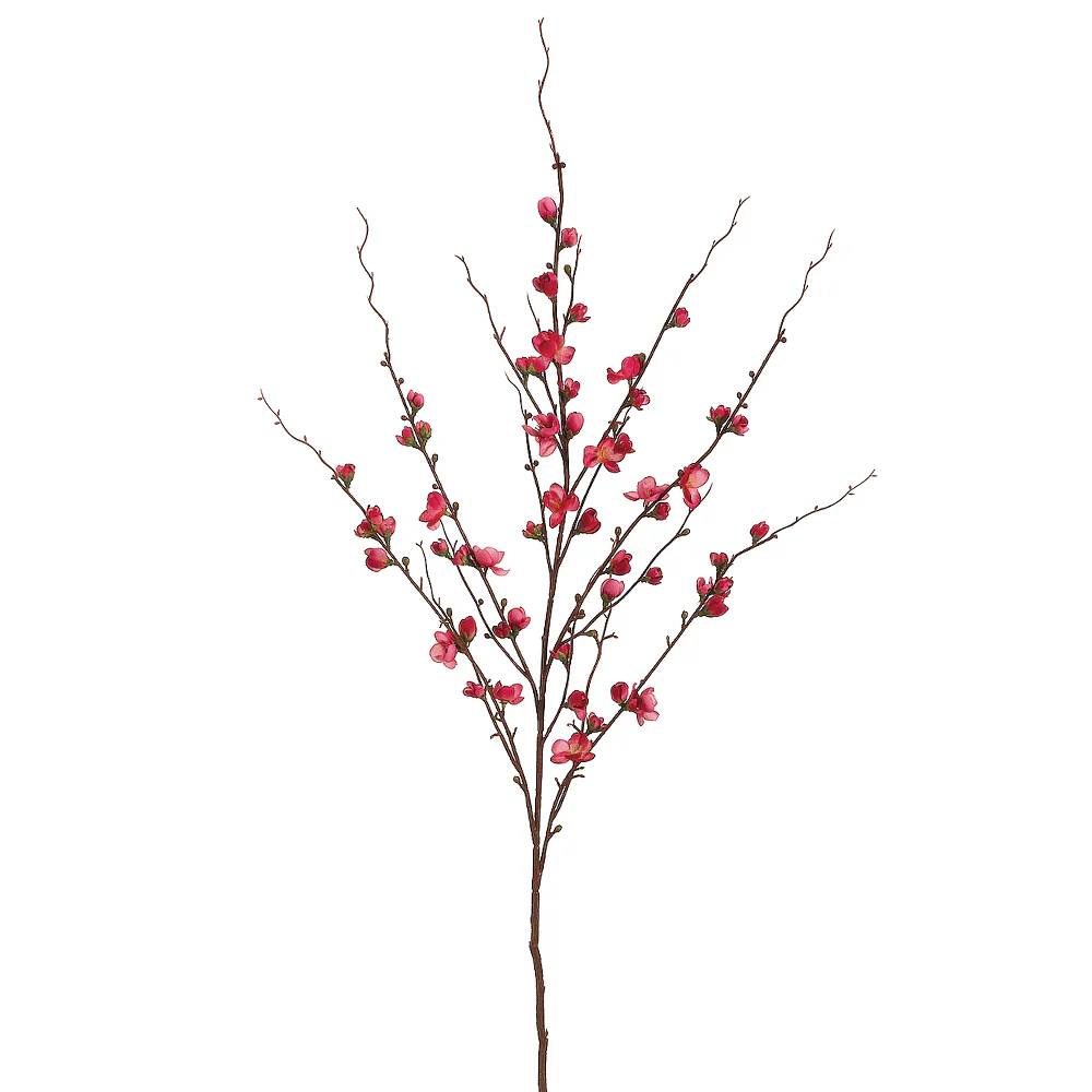 45" Silk Quince Blossom Flower Spray -Cerise (Pack of 12)