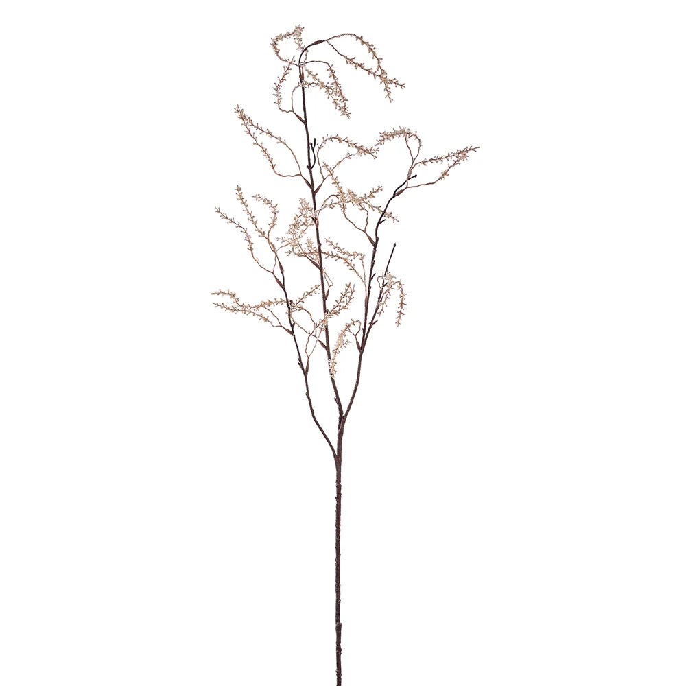 45" Silk Thunbergii Spiraea Flower Stem -Beige (Pack of 12)