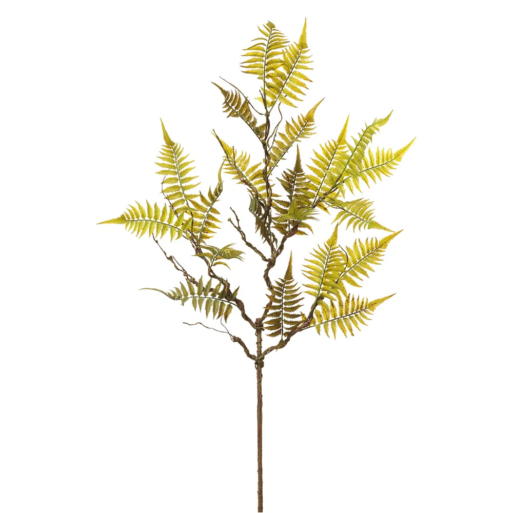 45" Silk Woodland Fern Leaf Stem -Green (Pack of 12)