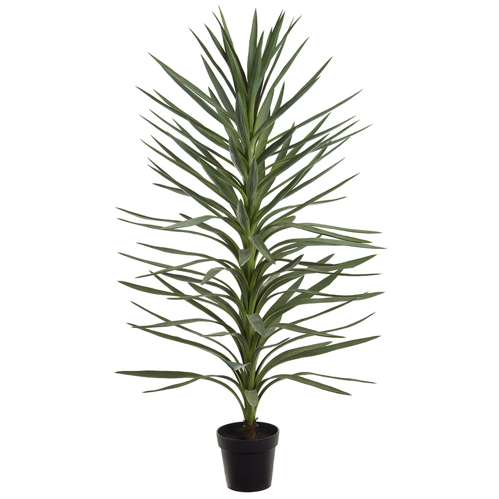 4'6" Dracaena Artificial Tree w/Plastic Pot -Green/Gray (Pack of 2)