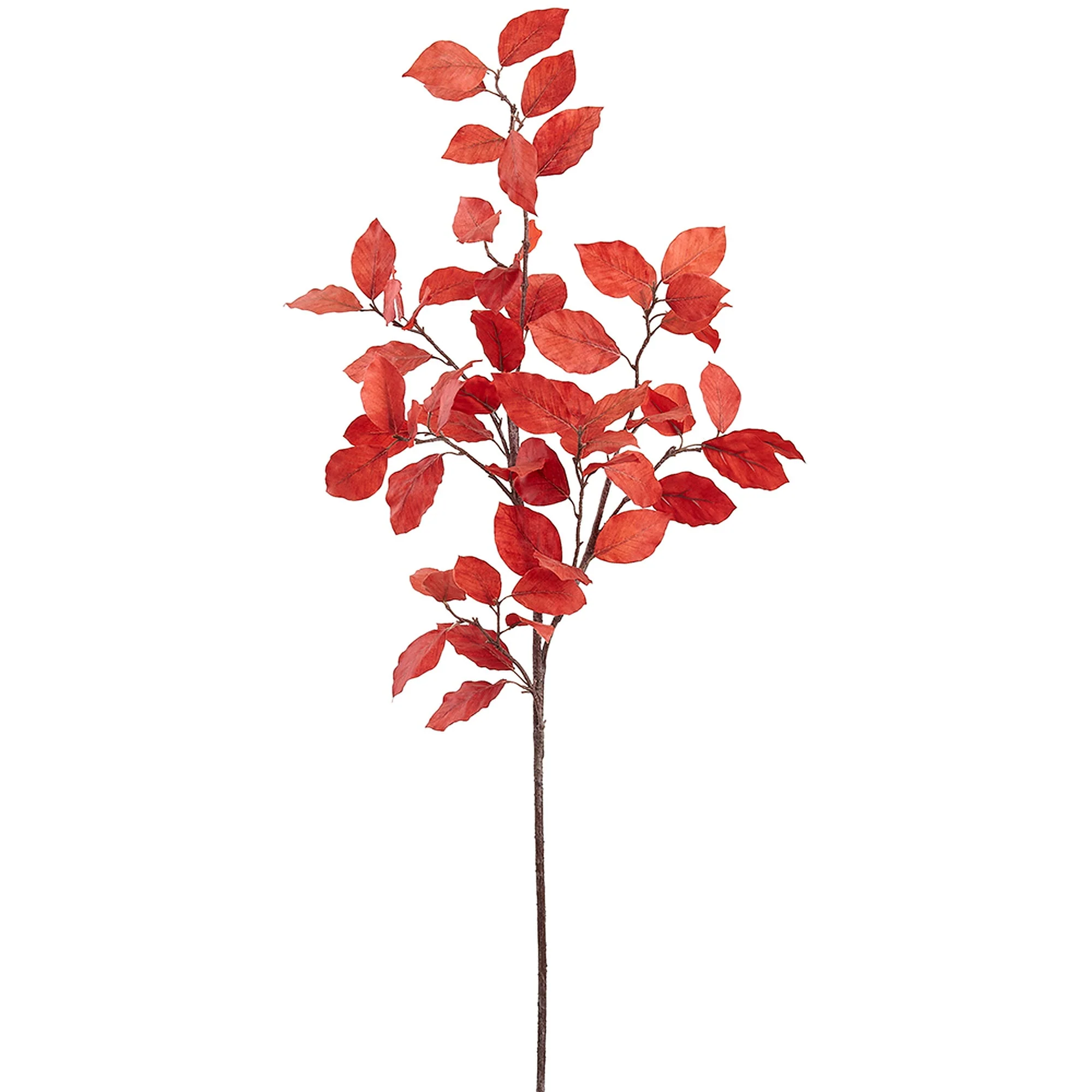 46" Elm Leaf Artificial Stem -Flame (Pack of 8)