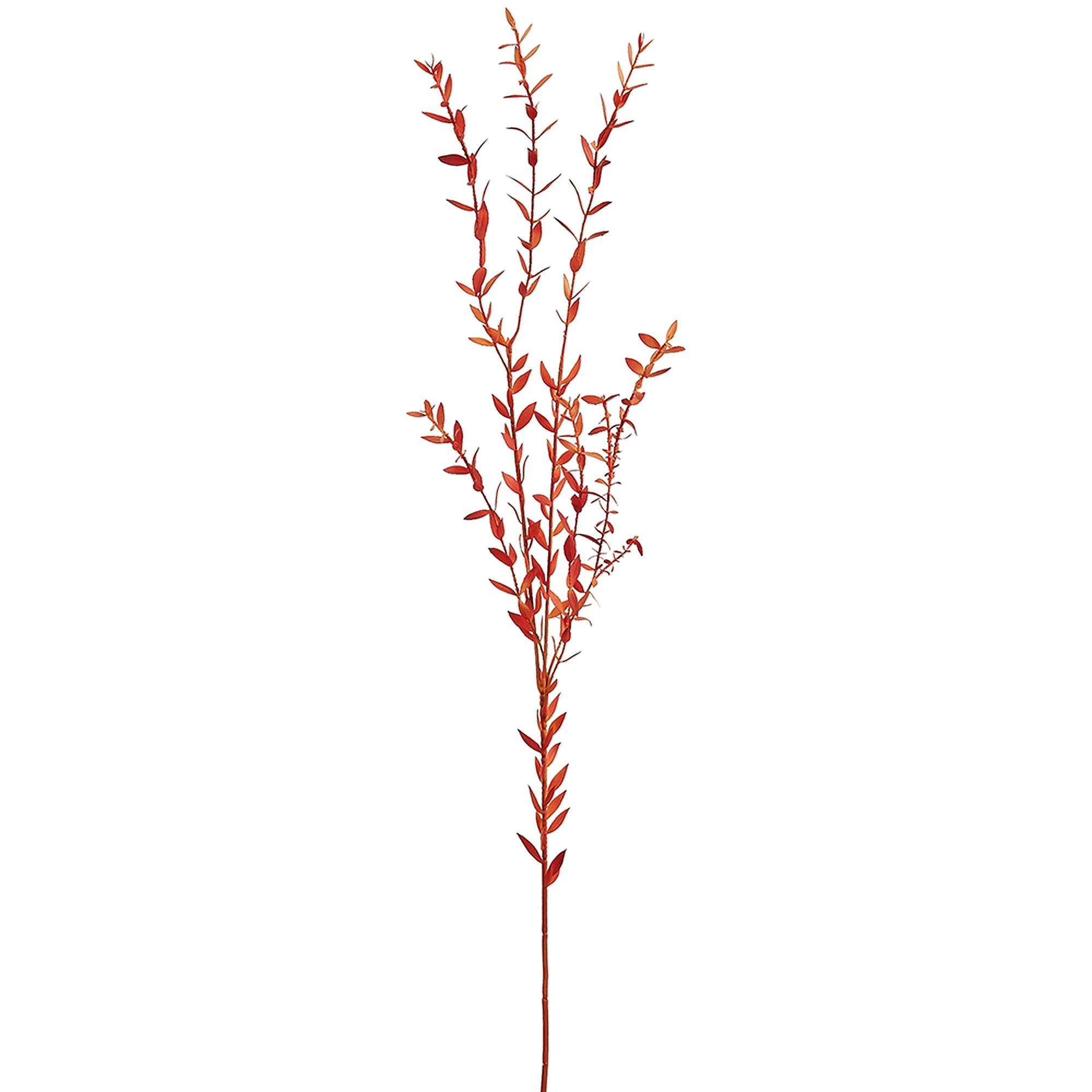 46" Eucalyptus Parvifolia Leaf Silk Stem -Flame (Pack of 12)