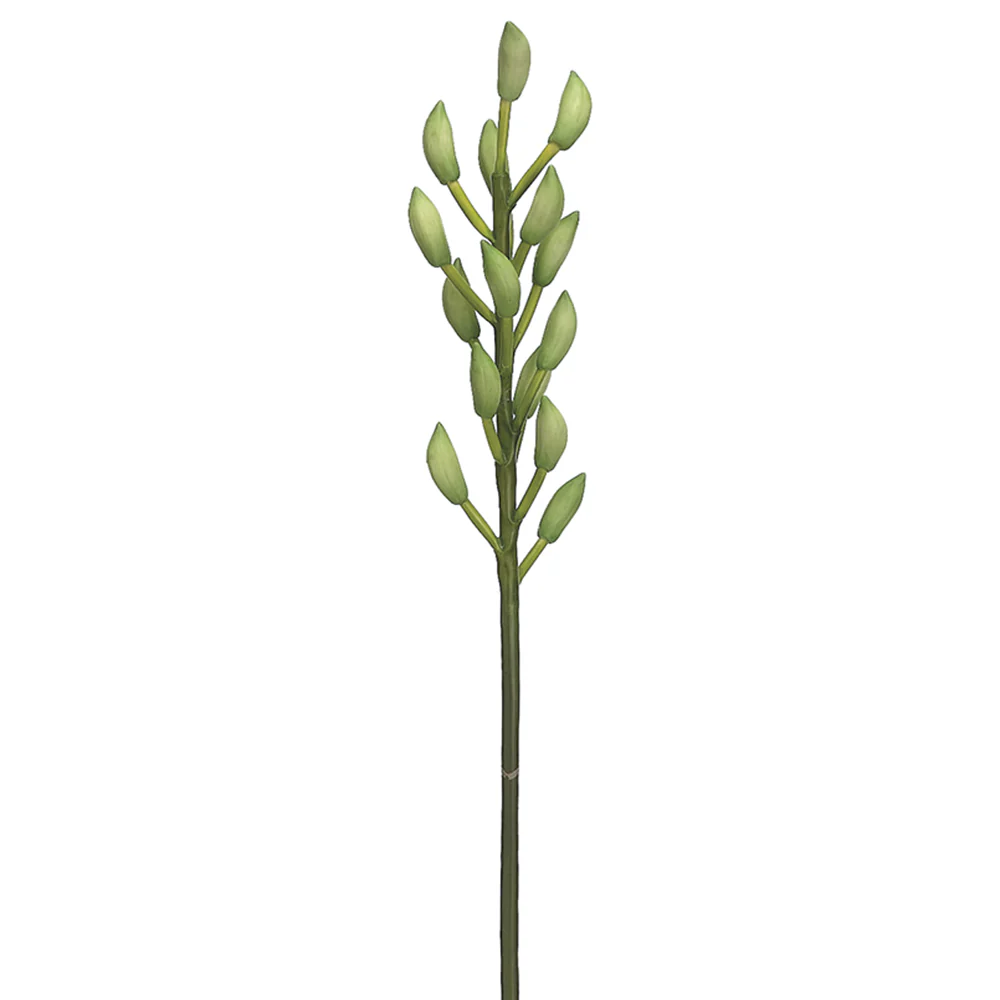 46" Hand-Wrapped Cymbidium Orchid Bud Silk Flower Stem -Green (Pack of 6)