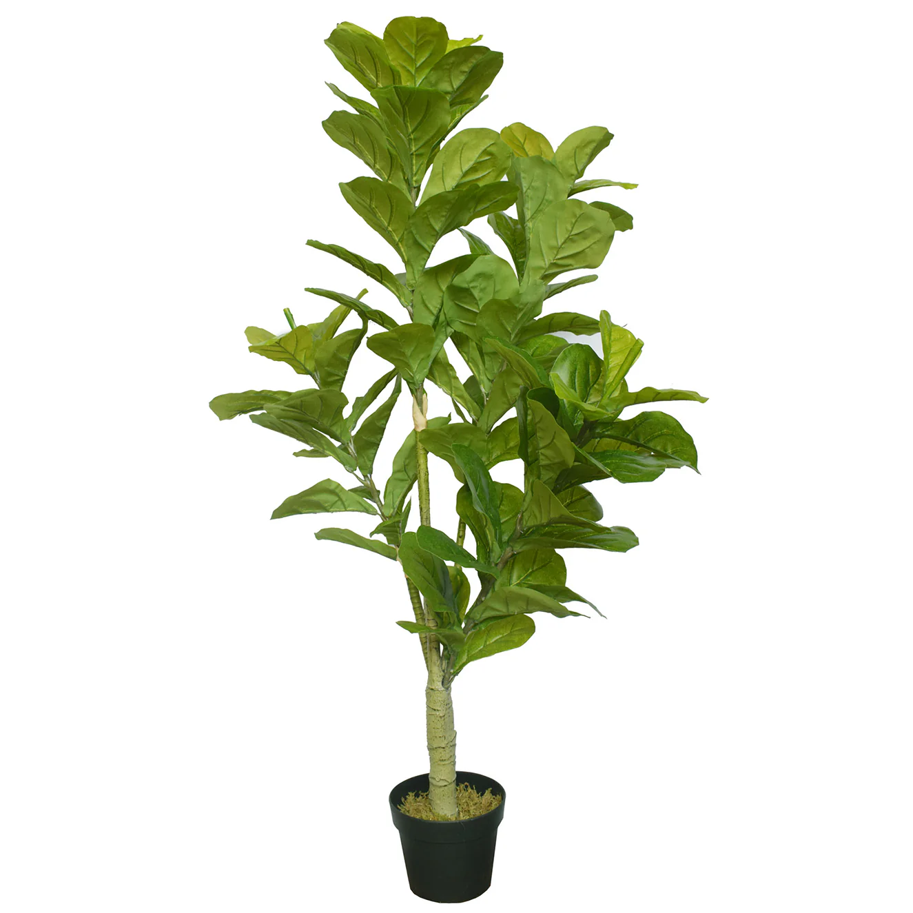 4'6" Real Touch Fiddle Leaf Fig Silk Tree w/Pot -90 Leaves -Green