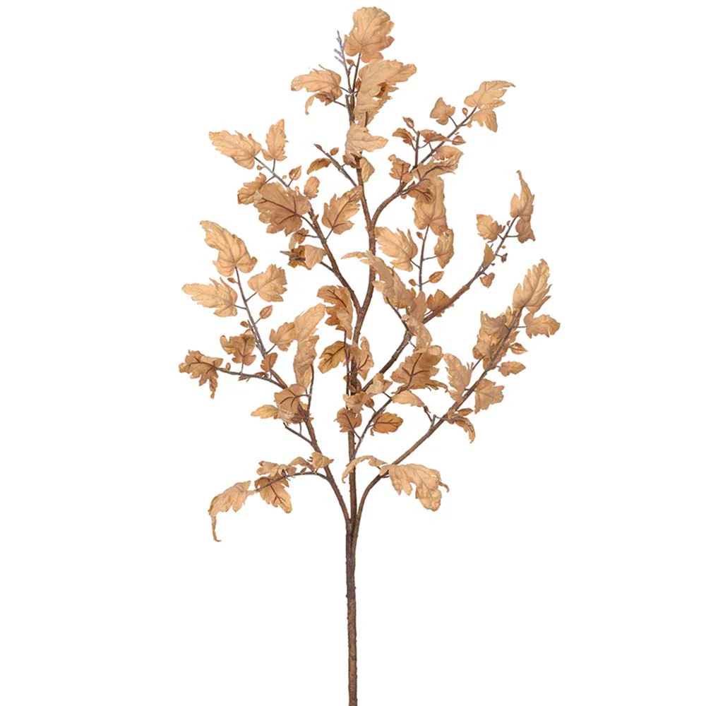 46" Silk Perilla Frutescens Leaf Stem -Beige (Pack of 12)