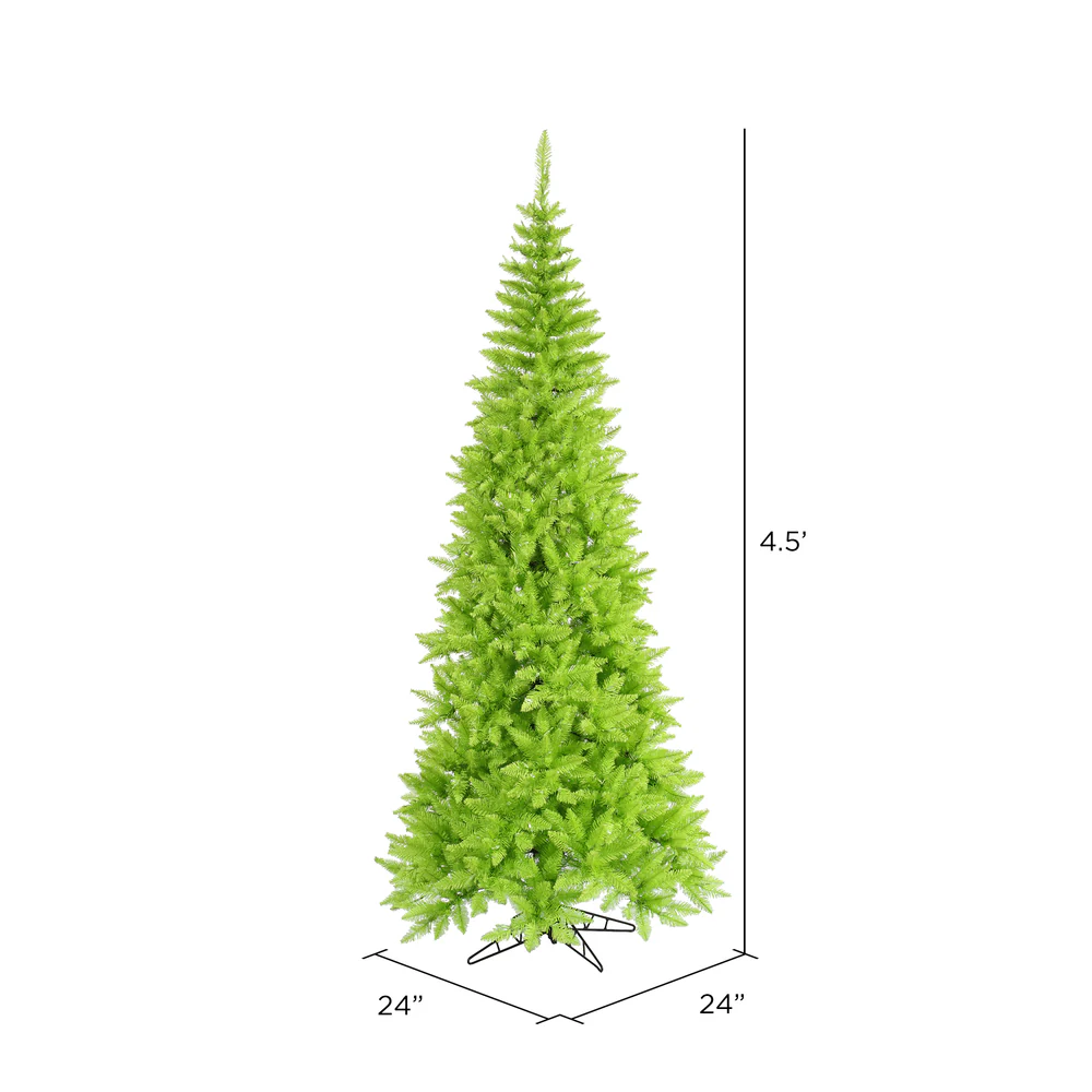 4'6"Hx24"W Slim Fir Artificial Christmas Tree, Unlit -Lime - Image 2