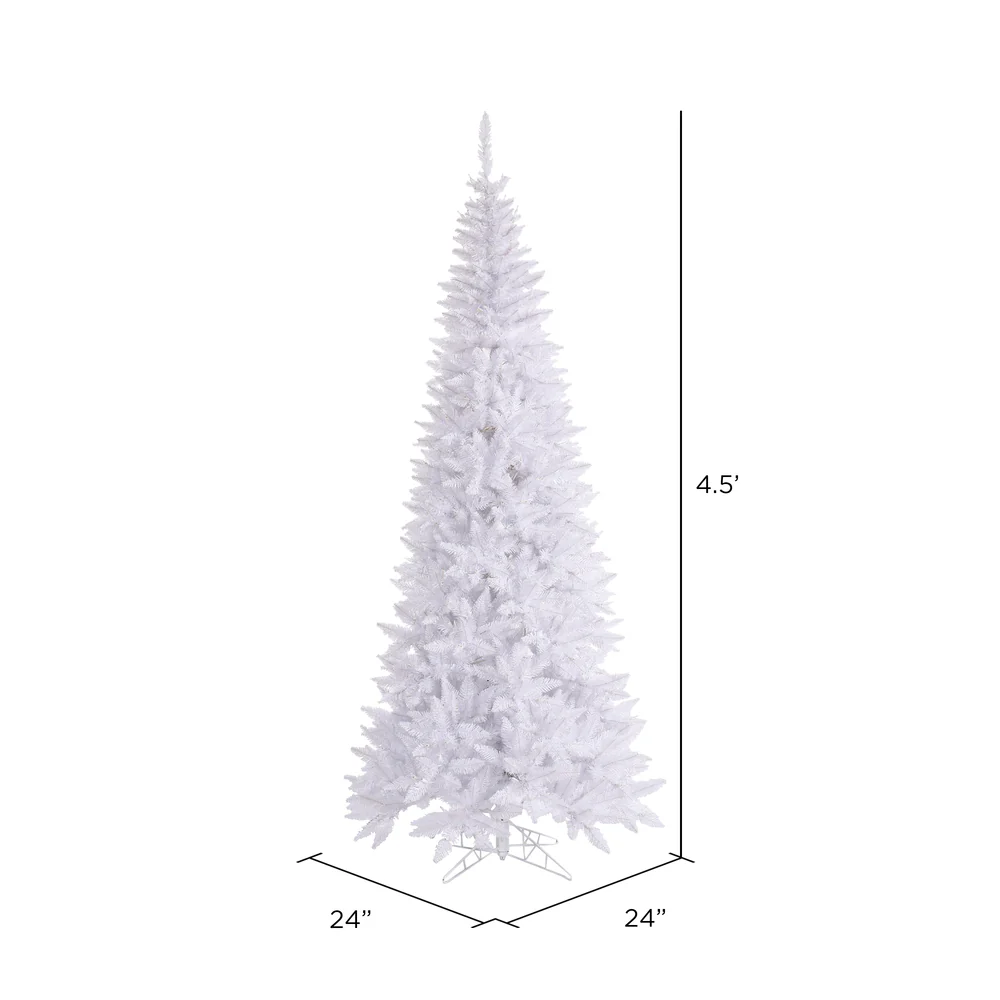 4'6"Hx24"W Slim Fir Artificial Christmas Tree, Unlit -White - Image 2