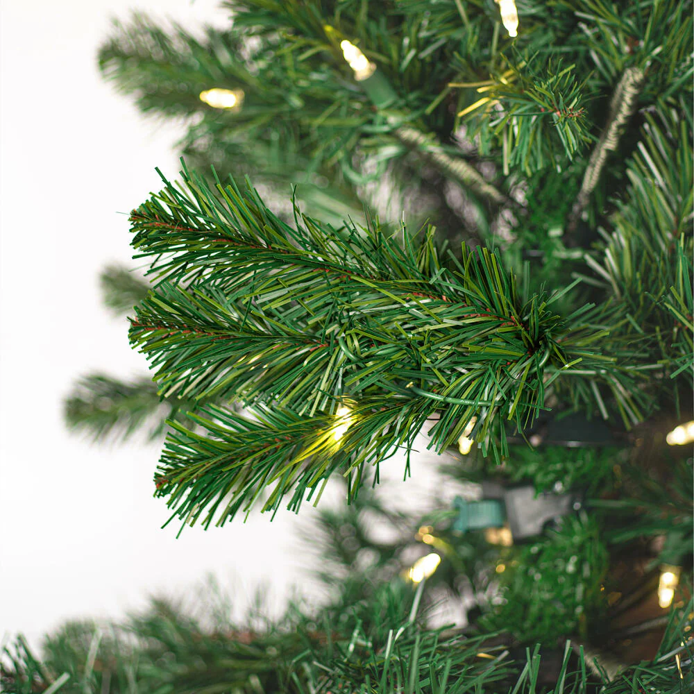 4'6"Hx24"W Slim Salem Pine Artificial Christmas Tree, LED Pre-Lit -Green - Image 2