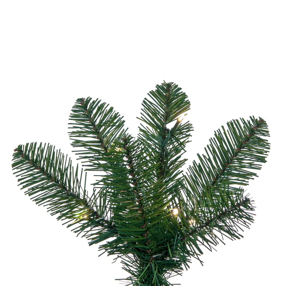 4'6"Hx24"W Slim Salem Pine Artificial Christmas Tree, Micro LED Pre-Lit (Multi-Mode) -Green - Image 2