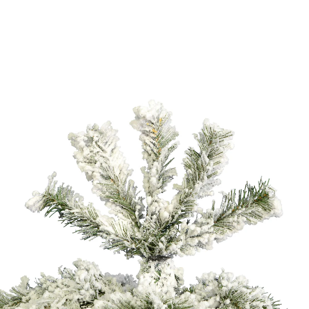 4'6"Hx26"W Flocked Pencil Pacific Pine Artificial Christmas Tree, Unlit -White - Image 5