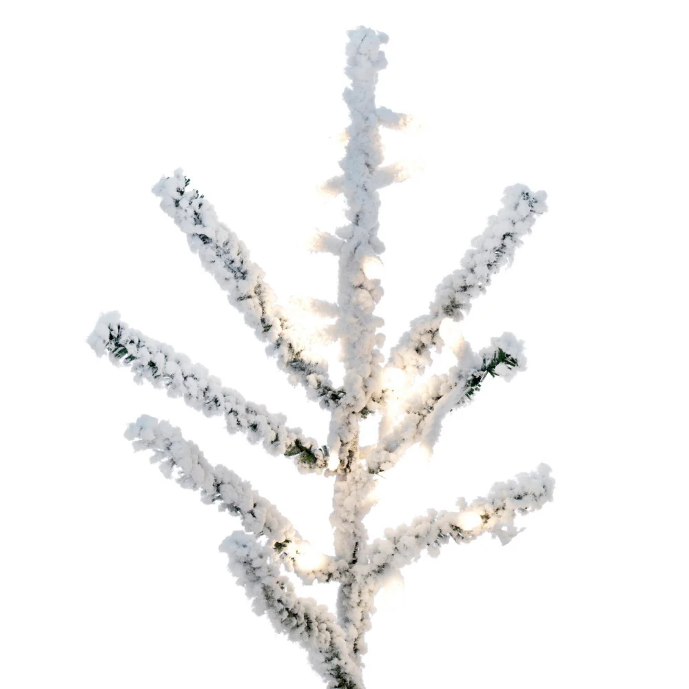 4'6"Hx34"W Flocked Slim Pistol Pine Artificial Christmas Tree, Micro LED Pre-Lit -White - Image 5