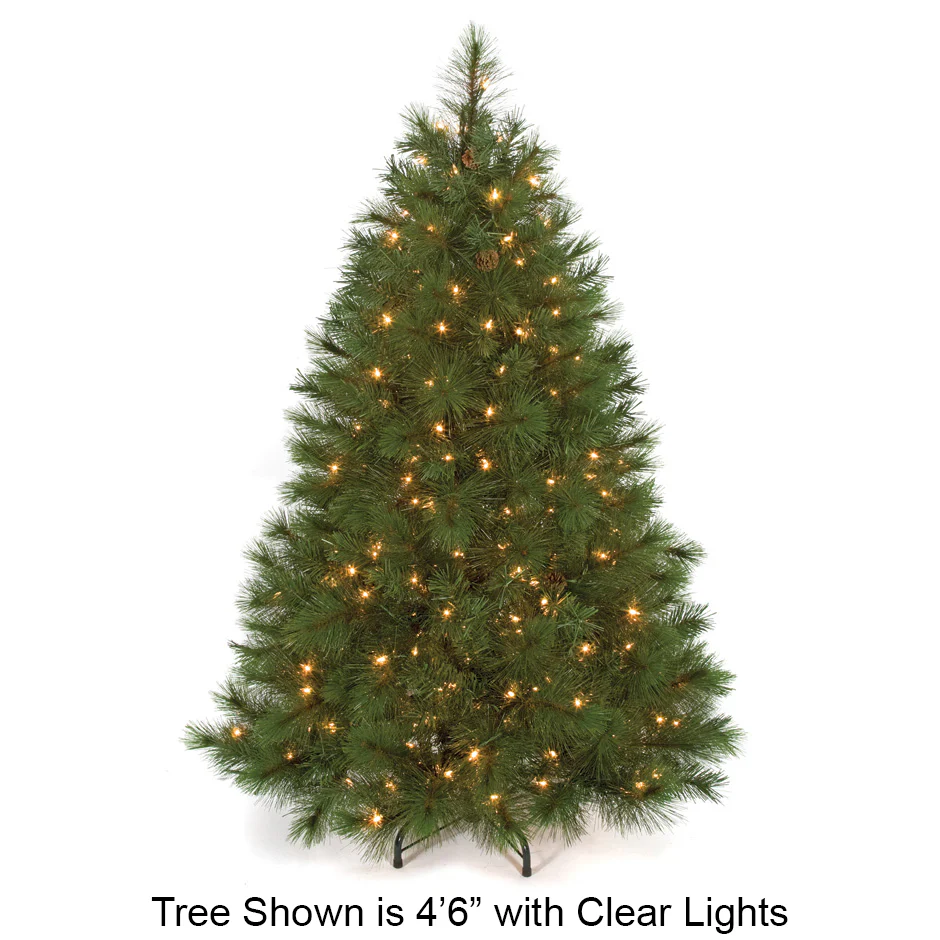 4'6"Hx36"W Arolla Pine Artificial Tree, LED Pre-Lit -Green