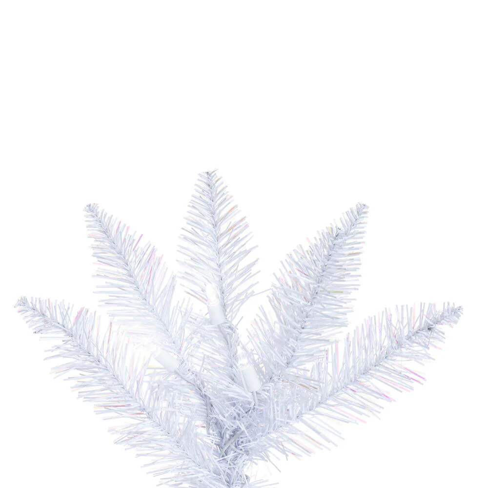 4'6"Hx36"W Sparkle White Spruce Artificial Christmas Tree, LED Pre-Lit -White - Image 5