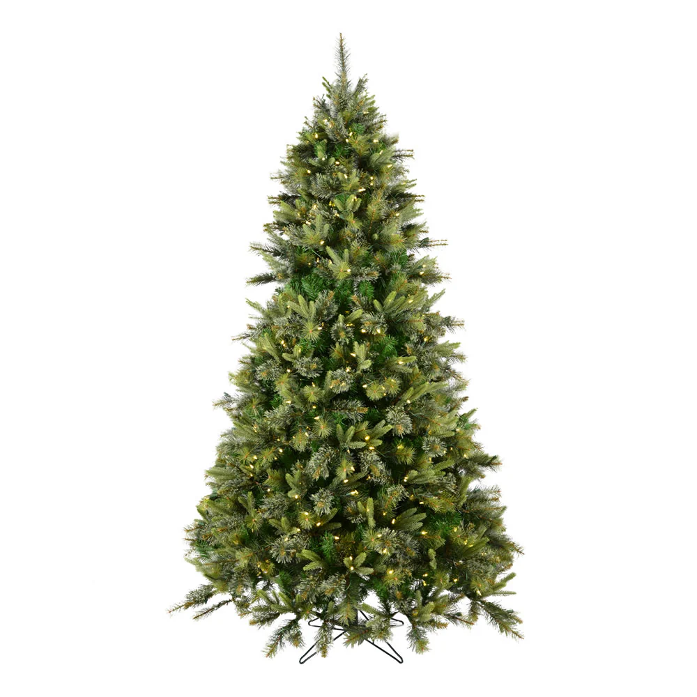 4'6"Hx37"W PE Cashmere Pine Artificial Christmas Tree, LED Pre-Lit -Green