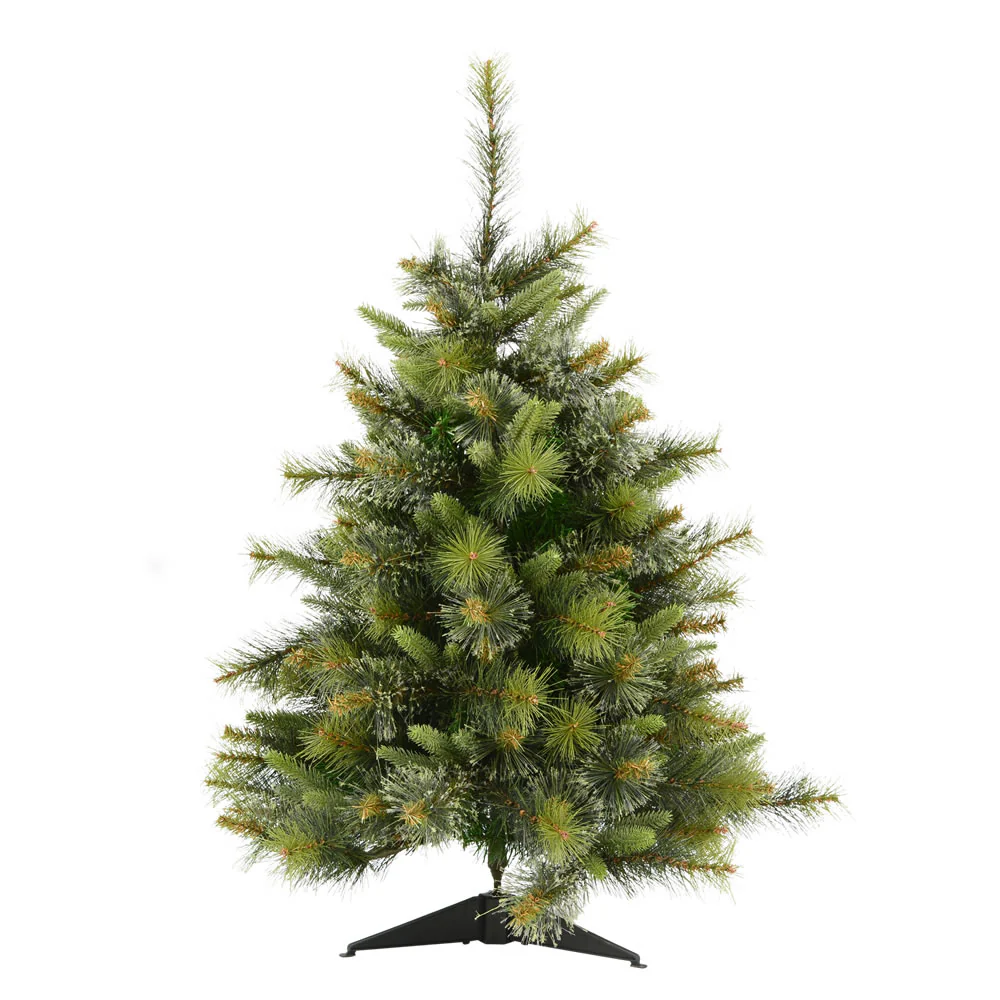 4'6"Hx37"W PE Cashmere Pine Artificial Christmas Tree, Unlit -Green