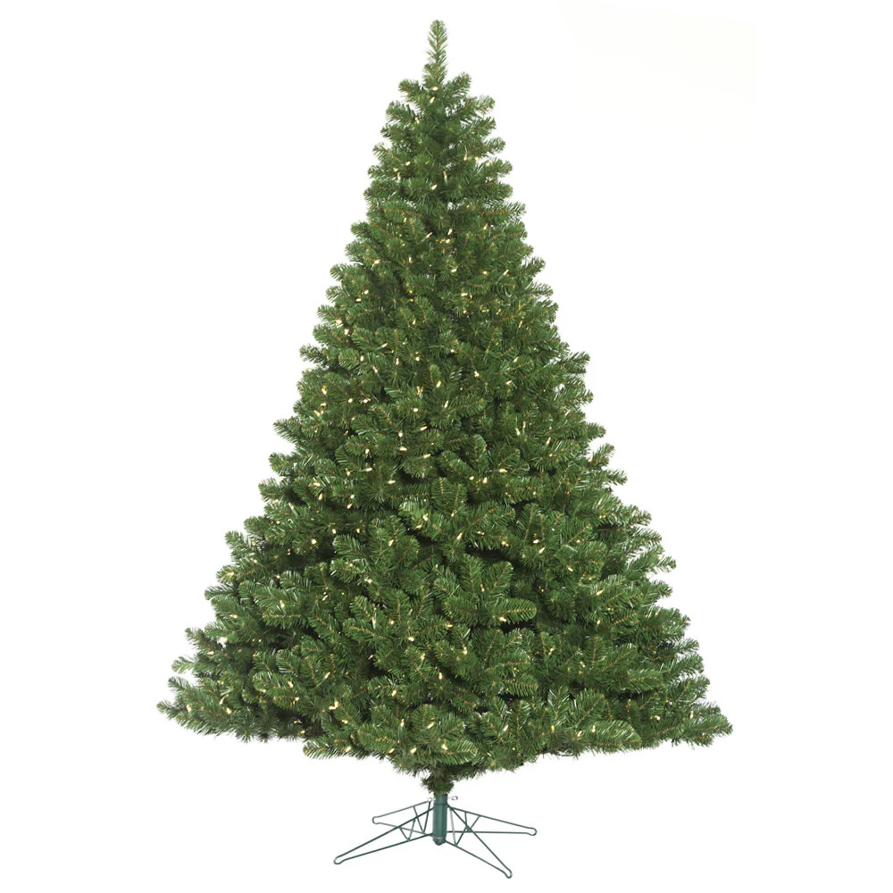 4'6"Hx39"W Oregon Fir Artificial Christmas Tree, LED Pre-Lit -Green