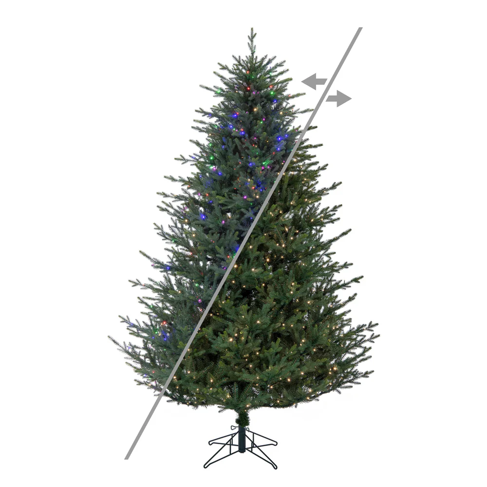 4'6"Hx41"W PE Itasca Fraser Artificial Christmas Tree, Micro LED Pre-Lit (Multi-Mode) -Green