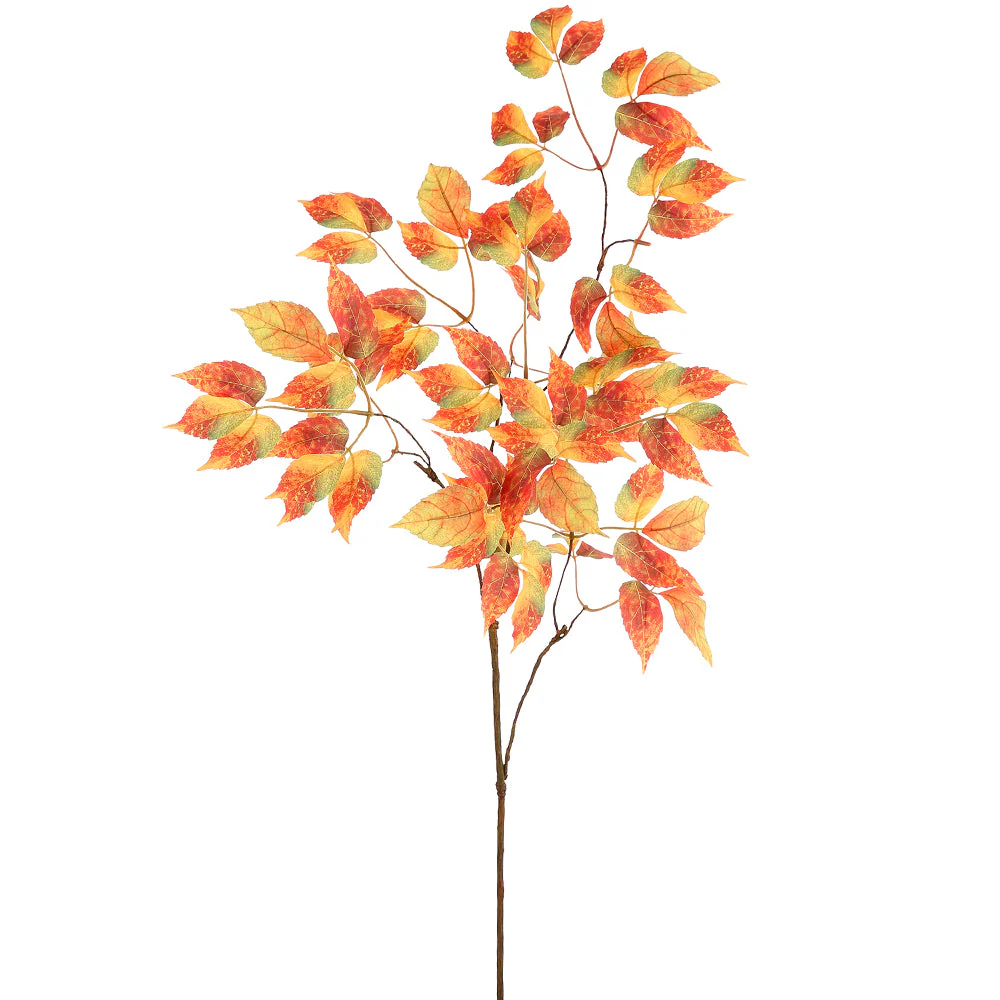 47.5" Virginia Creeper Leaf Silk Stem -Mustard/Rust (Pack of 12)
