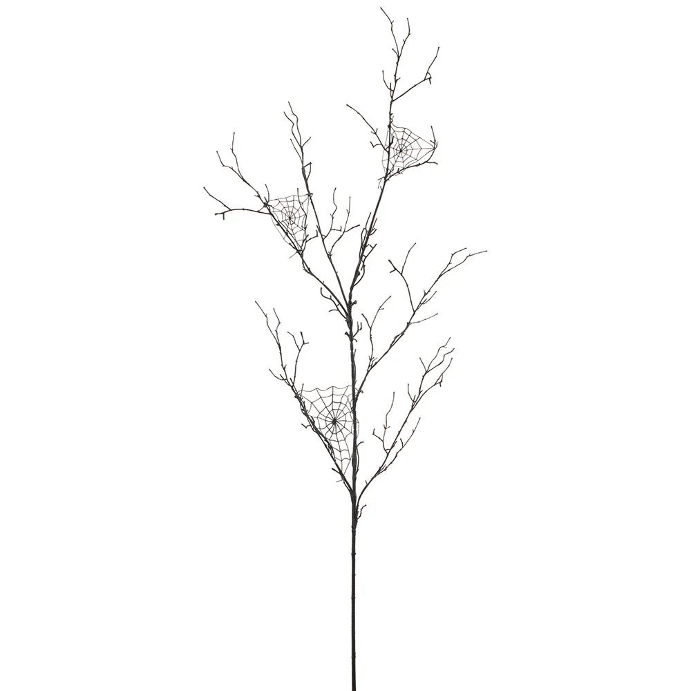 47" Artificial Spider Web Twig Stem -Black (Pack of 12)