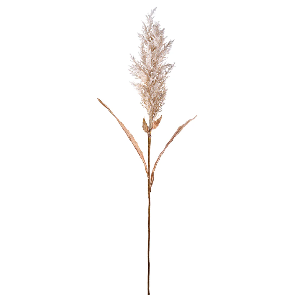 47" Flowering Plume Grass Artificial Stem -Brown (Pack of 12)