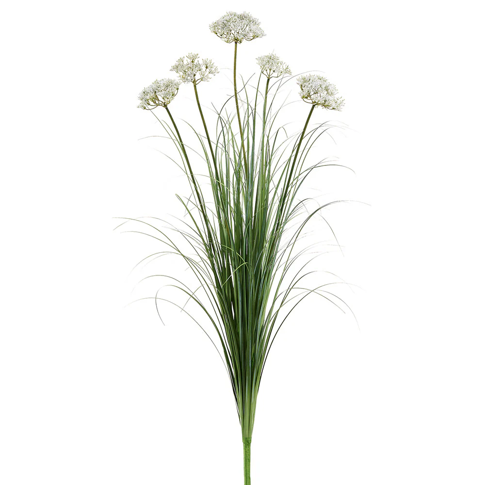 47" Mixed Dill Flower & Grass Artificial Plant -White (Pack of 8)