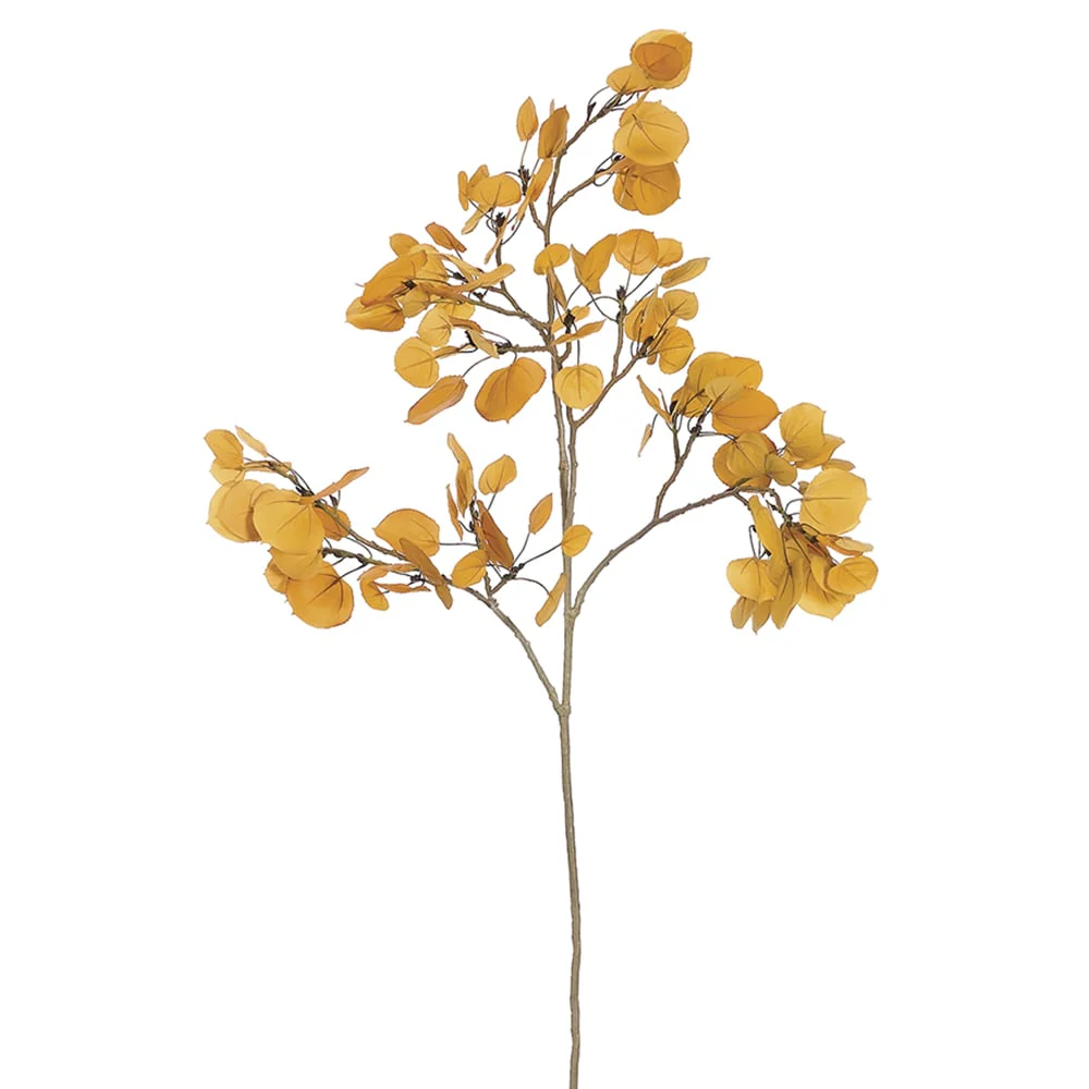47" Silk Aspen Leaf Stem -Yellow (Pack of 12)