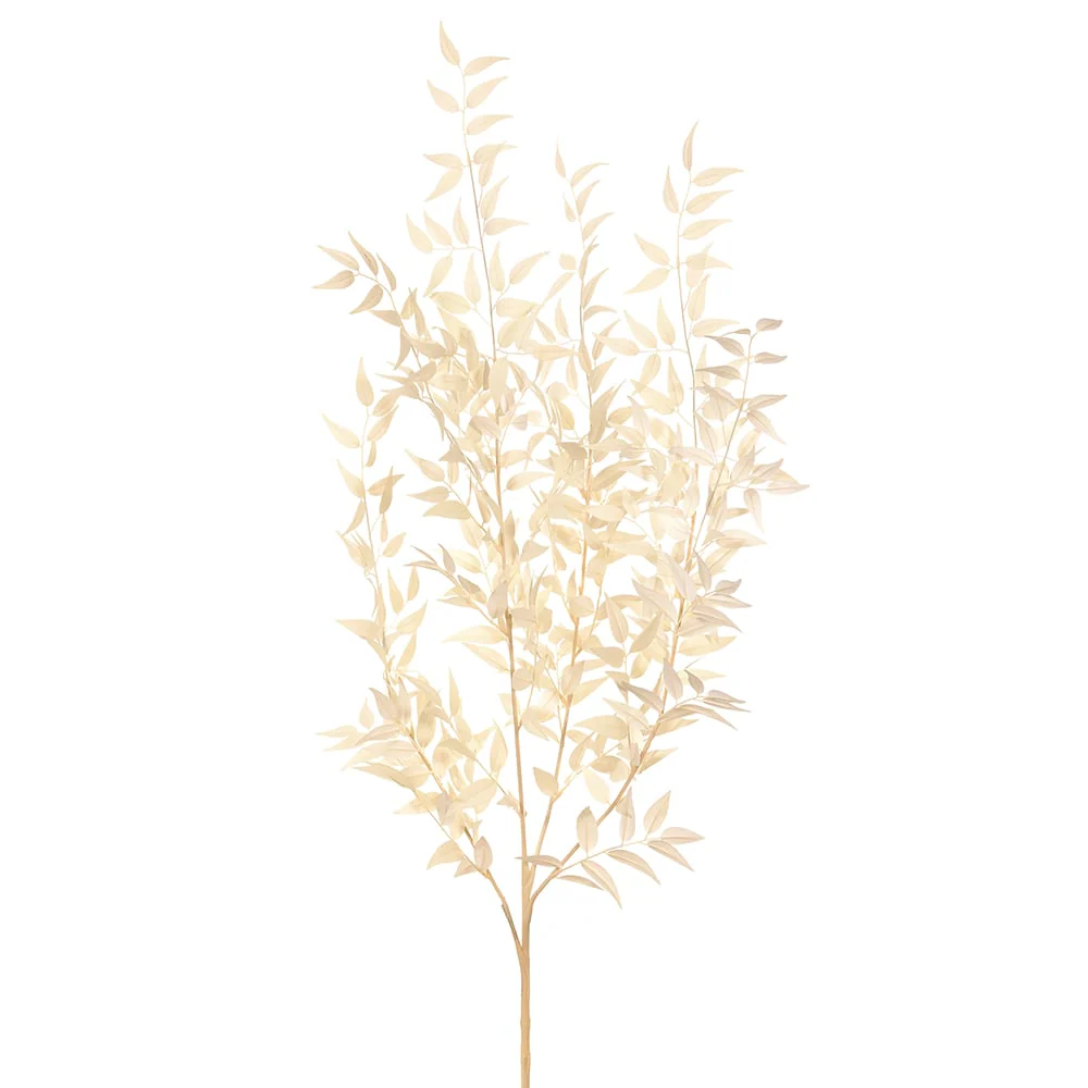 47" Silk Italian Ruscus Leaf Plant -Cream (Pack of 6)