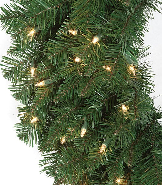 48" Artificial Monroe Pine Wreath, LED Pre-Lit -Green - Image 2