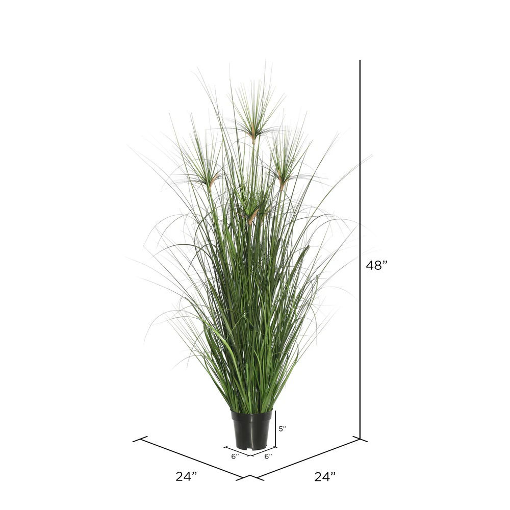 48" IFR PVC Brushed Grass Artificial Plant w/Pot -Green - Image 3